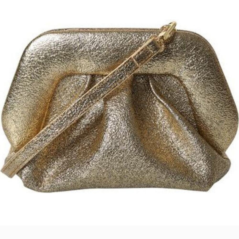 THEMOIRè's Gold Metallic Women's Clutch Bag